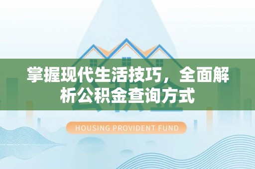 平顶山掌握现代生活技巧，全面解析公积金查询方式