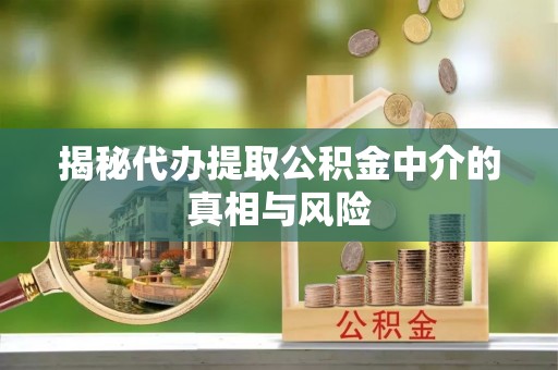 平顶山揭秘代办提取公积金中介的真相与风险