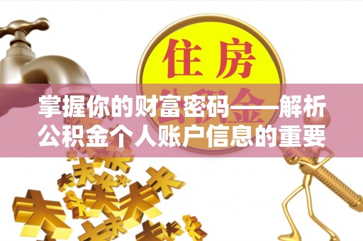 平顶山掌握你的财富密码——解析公积金个人账户信息的重要性