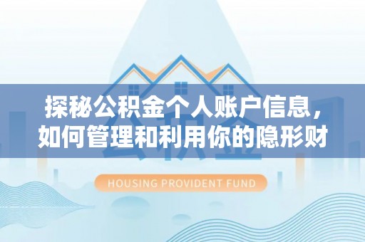 平顶山探秘公积金个人账户信息，如何管理和利用你的隐形财富