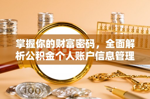 平顶山掌握你的财富密码，全面解析公积金个人账户信息管理与优化