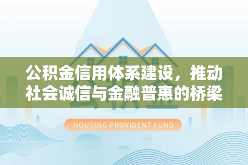 平顶山公积金信用体系建设，推动社会诚信与金融普惠的桥梁