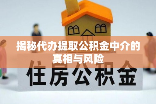 平顶山揭秘代办提取公积金中介的真相与风险