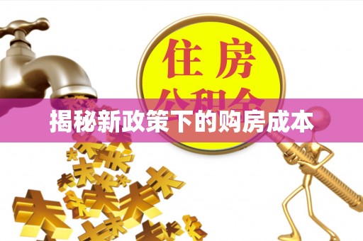 平顶山揭秘新政策下的购房成本