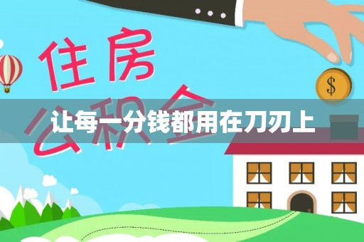 平顶山让每一分钱都用在刀刃上