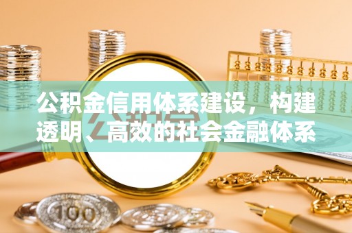 平顶山公积金信用体系建设，构建透明、高效的社会金融体系
